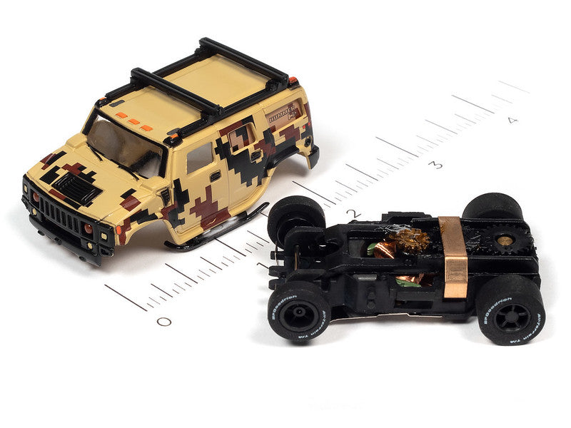Auto World Xtraction SC388-3B 2023 R1 OFF ROAD 2005 HUMMER H2 (CAMO) HO Scale Slot Car