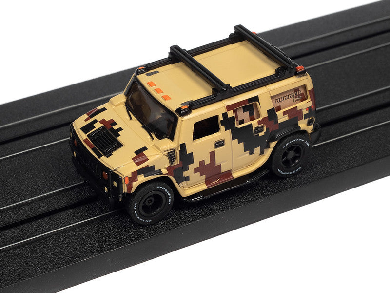 Auto World Xtraction SC388-3B 2023 R1 OFF ROAD 2005 HUMMER H2 (CAMO) HO Scale Slot Car