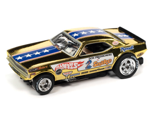 Auto World 4Gear SC369 R26 DON "THE SNAKE" PRUDHOMME - 1970 CUDA FUNNY CAR HO Scale Slot Car