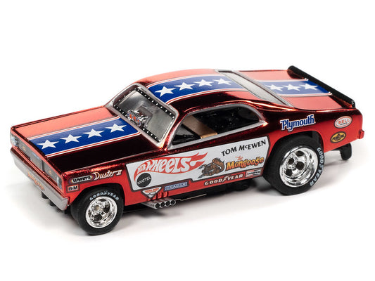 Auto World 4Gear SC369 R26 TOM "THE MONGOOSE" MCEWEN - 1970 PLYMOUTH DUSTER HO Scale Slot Car