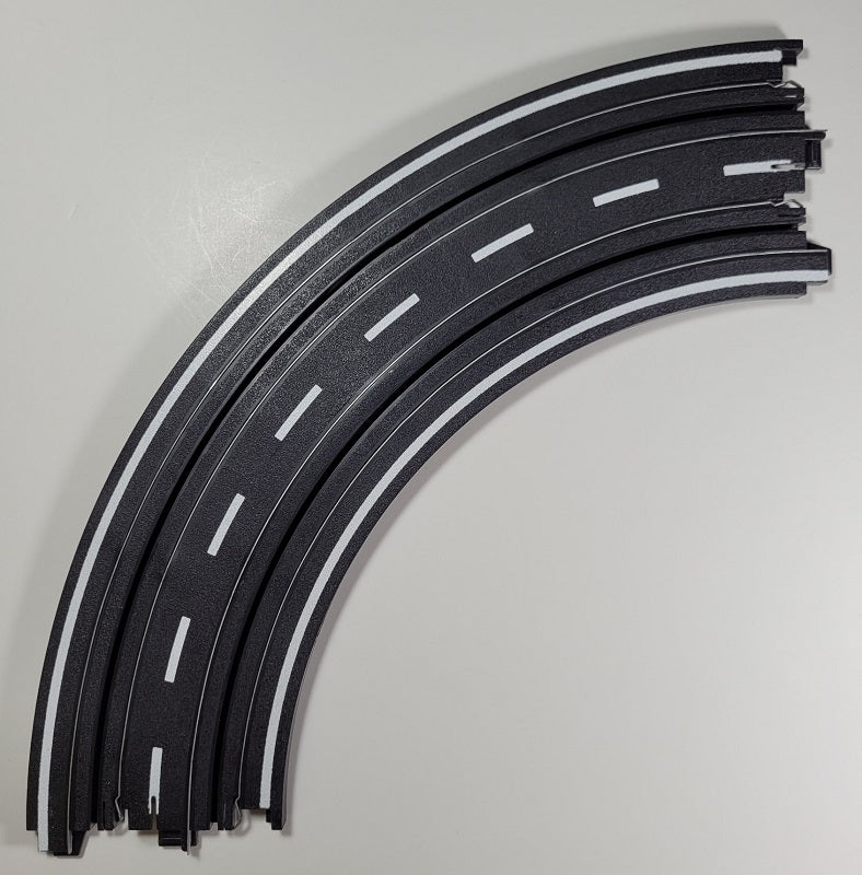 Auto World Track (OPEN-BOX) 9" Radius 1/4 Circle Curve Track With Lane Markers (1 piece)