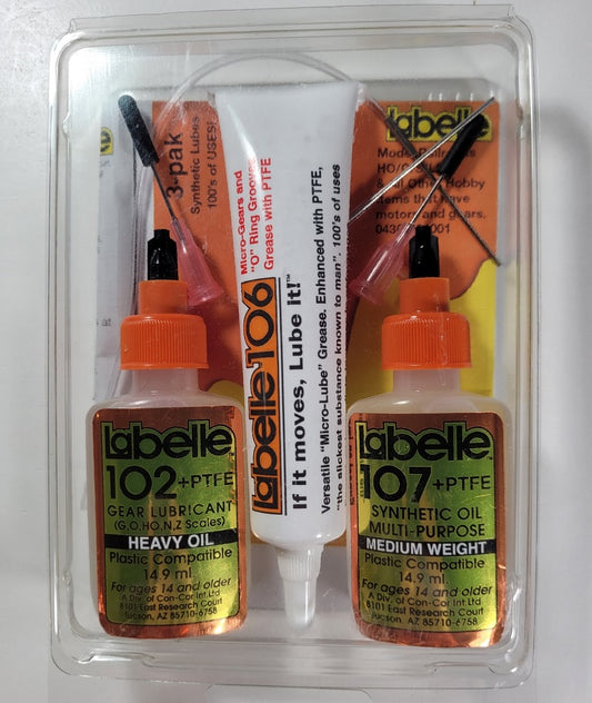 Labelle 1001 3-Pack (102, 106, & 107) Synthetic Oil & Lube Kit - Plastic Compatible