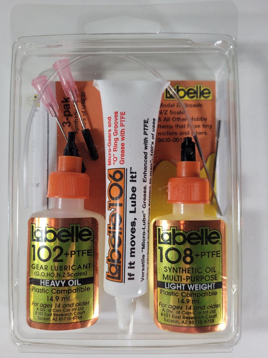 Labelle 1002 3-Pack (102, 106, & 108) Synthetic Oil & Lube Kit - Plastic Compatible
