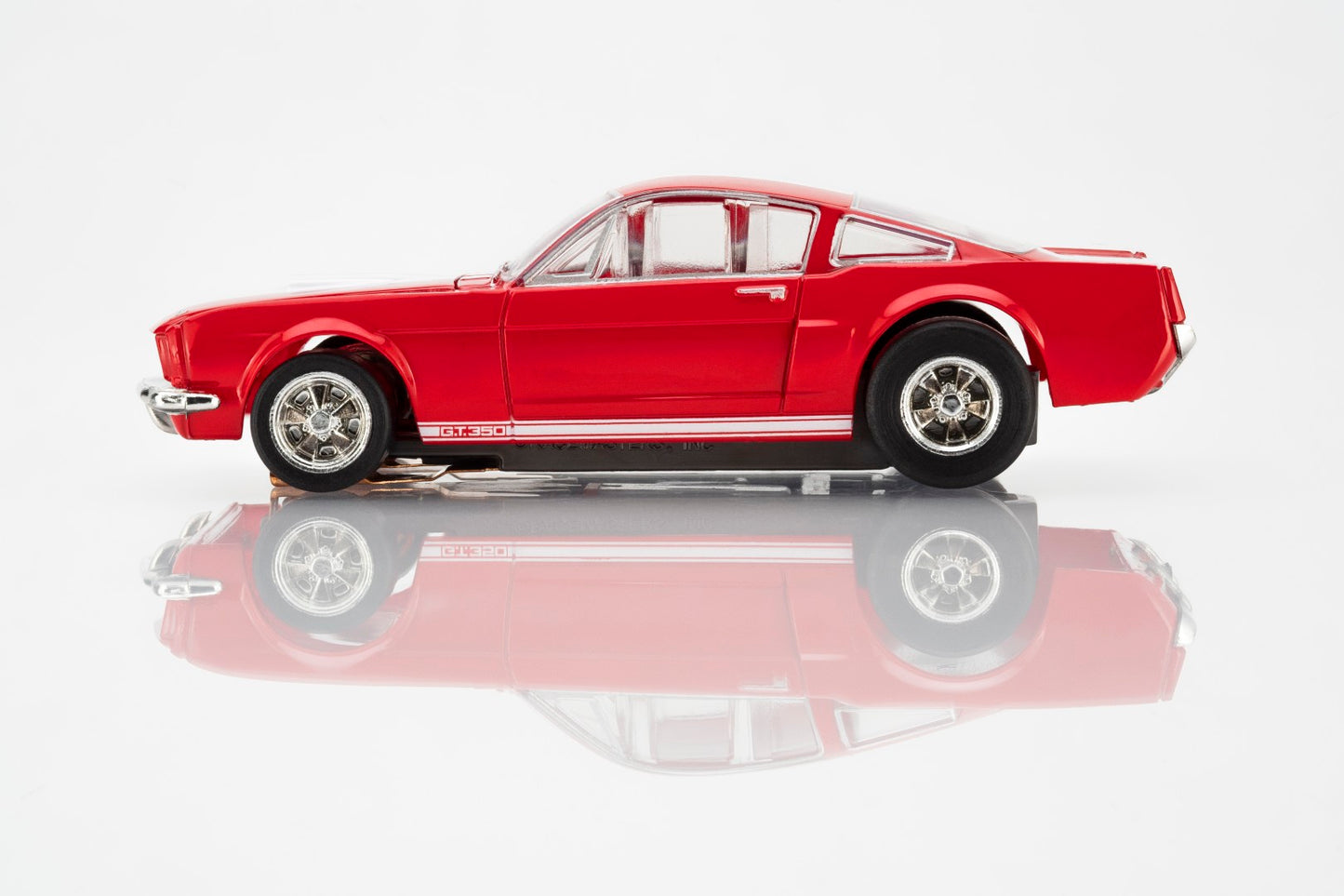 AFX Mega G+ 22152 1966 Shelby Mustang GT350 - Red with White Stripes HO Scale Slot Car