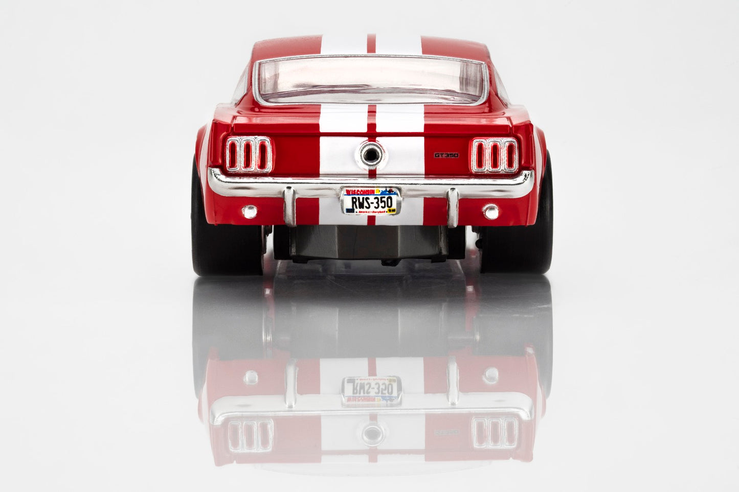 AFX Mega G+ 22152 1966 Shelby Mustang GT350 - Red with White Stripes HO Scale Slot Car
