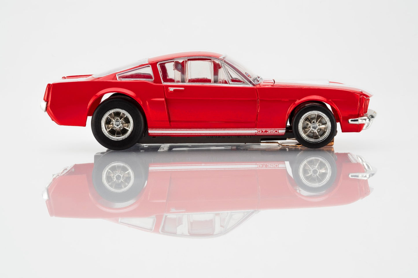 AFX Mega G+ 22152 1966 Shelby Mustang GT350 - Red with White Stripes HO Scale Slot Car