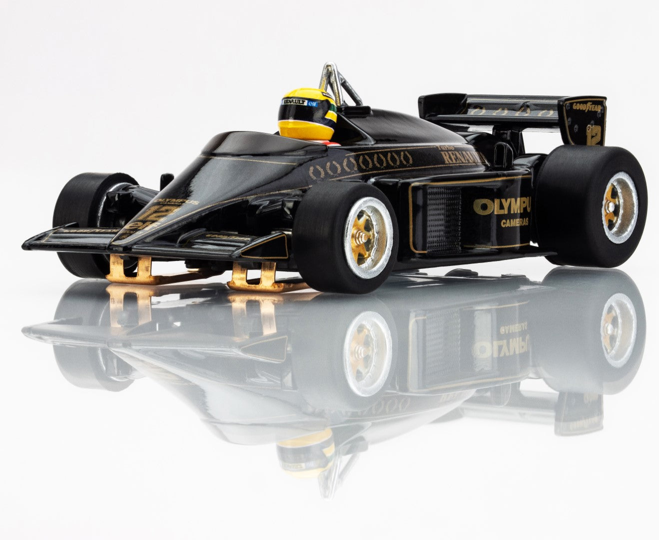 AFX Mega G+ 22113 Lotus 97T Ayrton Senna Black & Gold HO Scale Slot Car