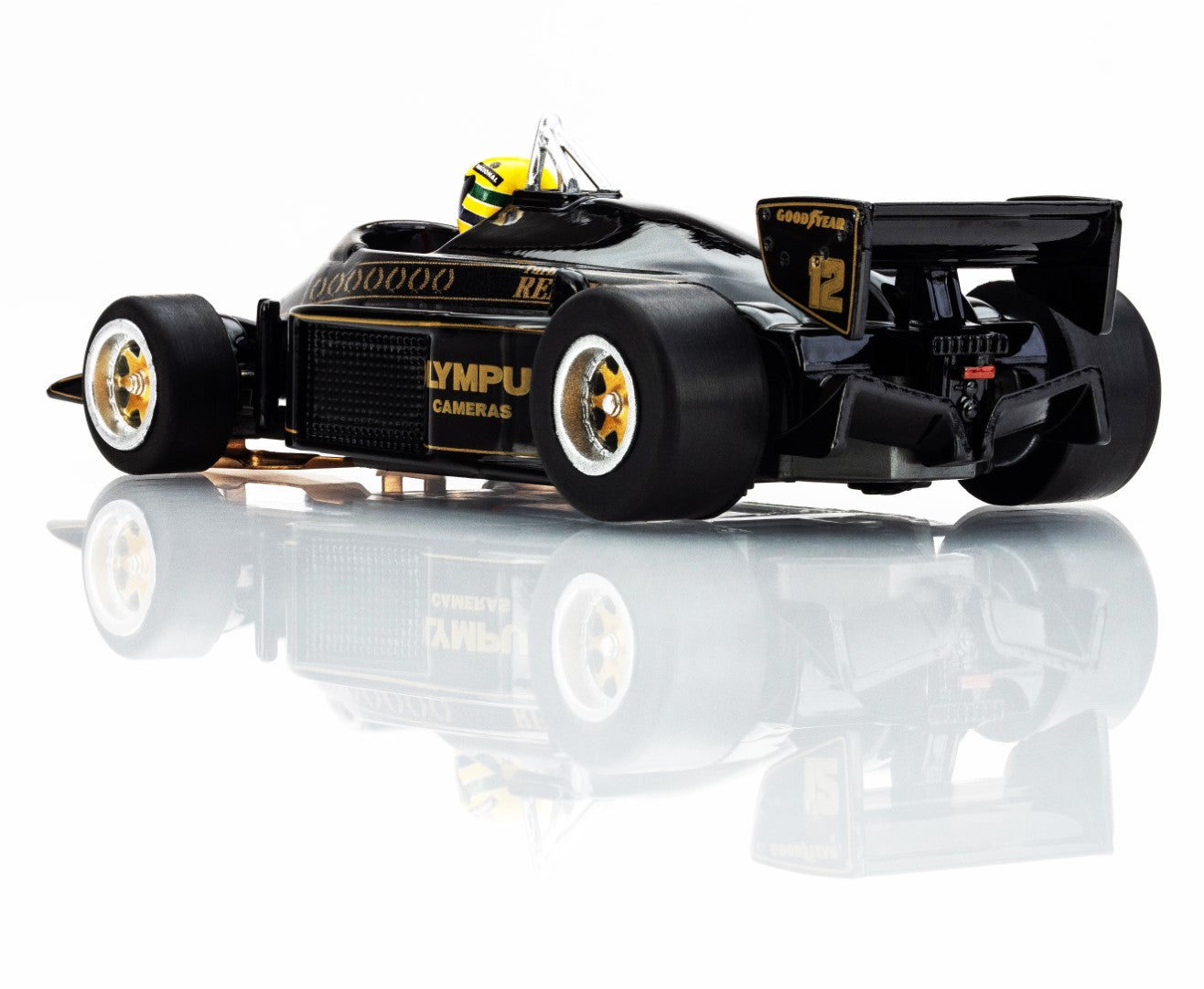 AFX Mega G+ 22113 Lotus 97T Ayrton Senna Black & Gold HO Scale Slot Car