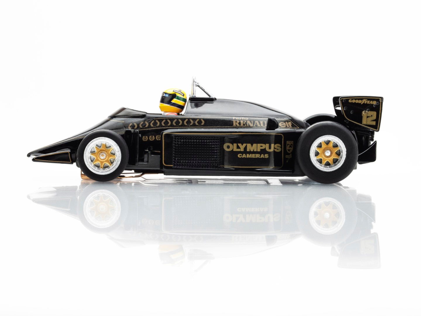 AFX Mega G+ 22113 Lotus 97T Ayrton Senna Black & Gold HO Scale Slot Car