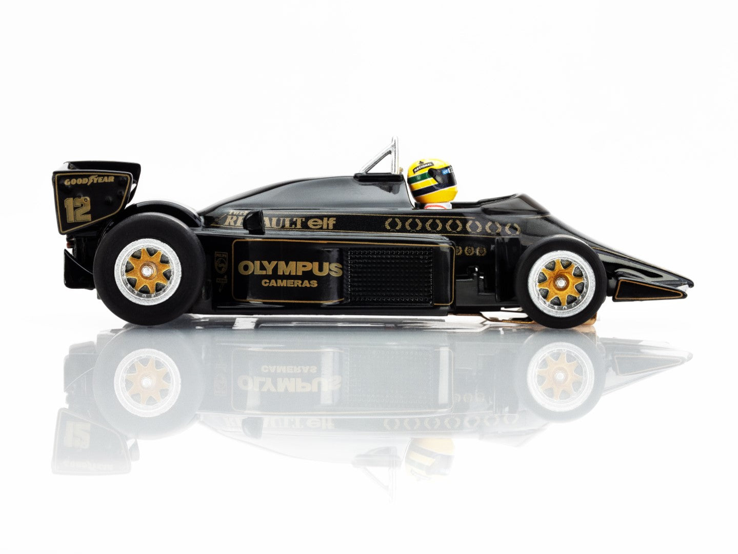 AFX Mega G+ 22113 Lotus 97T Ayrton Senna Black & Gold HO Scale Slot Car