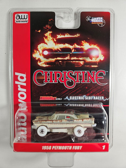 Auto World Thunderjet SC358 R31 1958 Plymouth Fury Christine (For Sale/Dirty) iWheels HO Scale Slot Car