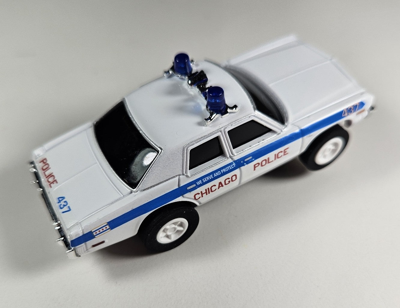 Auto World AMP Xtraction 1975 Dodge Monaco Chicago 359 Police HO Scale Slot Car