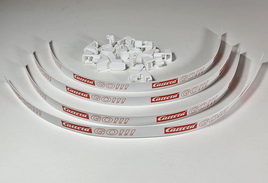 Carrera GO!!! (PRE-OWNED) 4 Guardrails with 16 supports for use with Carrera GO!!! 1/43 Scale Slot Car Tracks