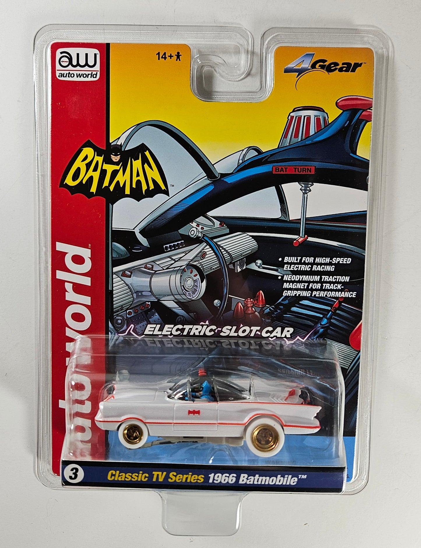Auto World 4Gear SC395-3 1966 TV Series Batmobile (iWheels) HO Scale Slot Car