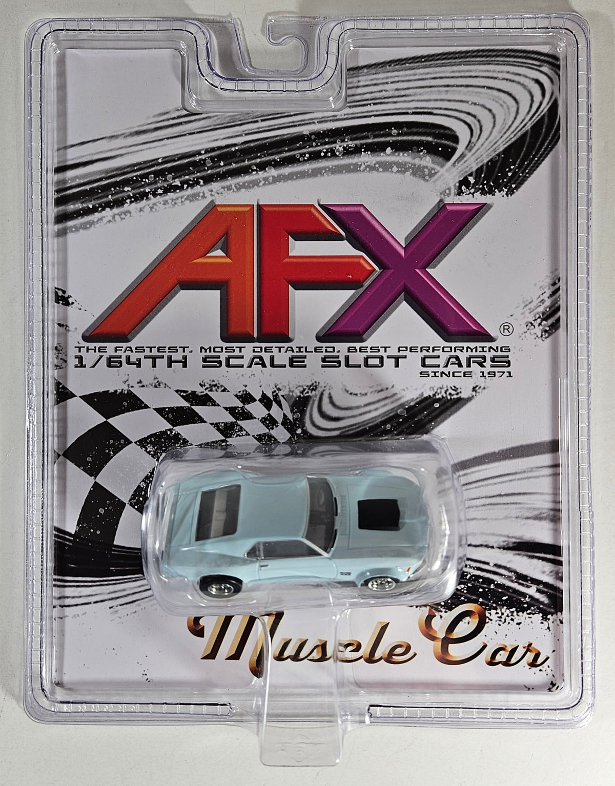AFX Mega G+ 22133 1970 Mustang Boss 429 in Pastel Blue HO Scale Slot Car