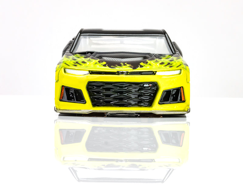 AFX Mega G+ 22060 Camaro ZL1 2021 Wildfire Black-Lime Flame - HO Scale Slot Car