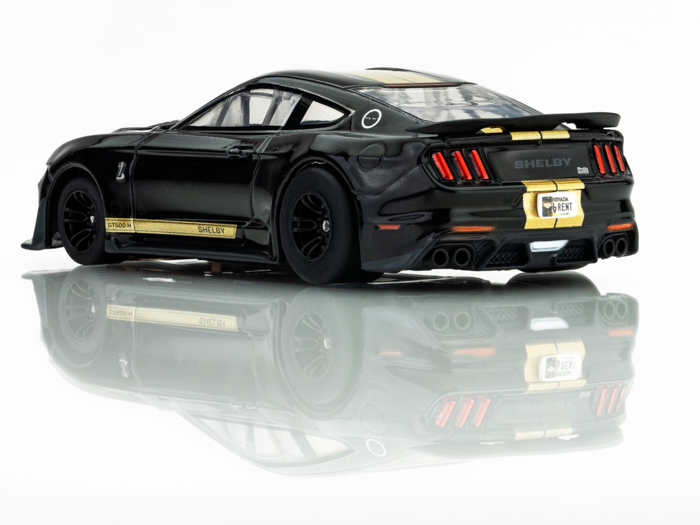 AFX Mega G+ 22082 2022 Shelby Mustang GT350H Black/Gold HO Scale Slot Car