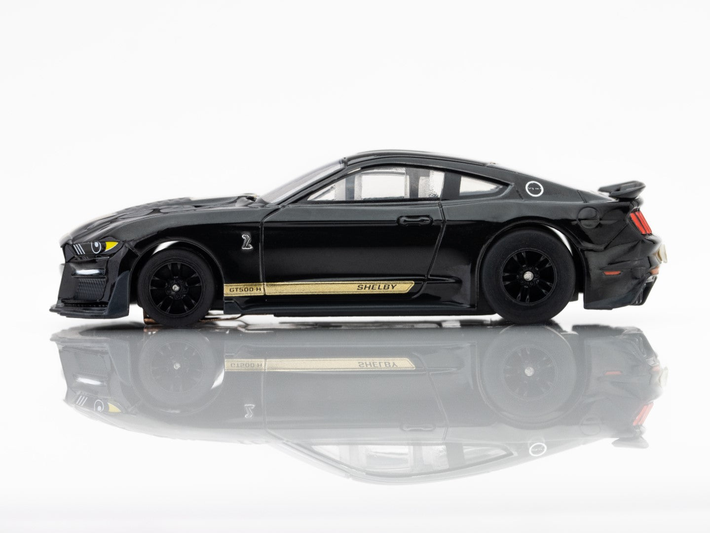 AFX Mega G+ 22082 2022 Shelby Mustang GT350H Black/Gold HO Scale Slot Car