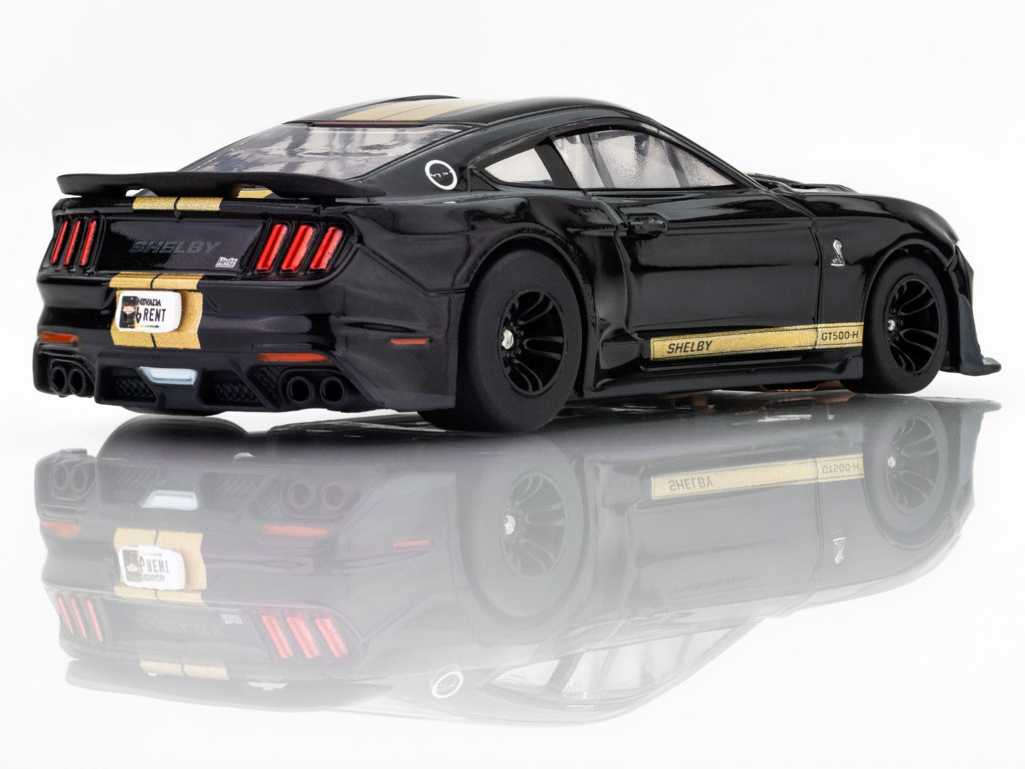 AFX Mega G+ 22082 2022 Shelby Mustang GT350H Black/Gold HO Scale Slot Car