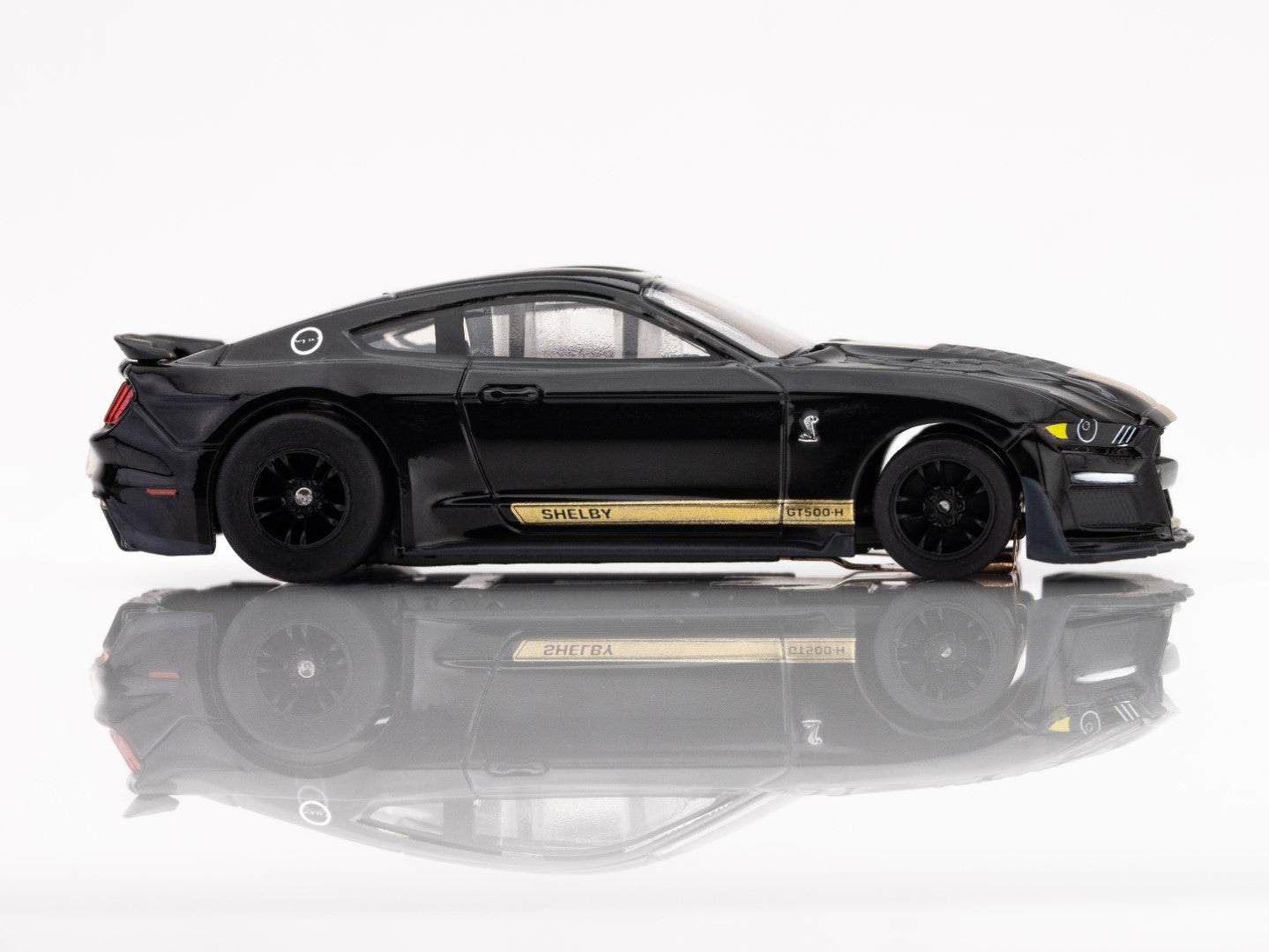 AFX Mega G+ 22082 2022 Shelby Mustang GT350H Black/Gold HO Scale Slot Car