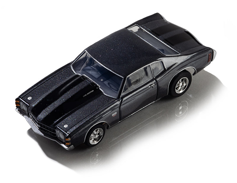 AFX Mega G+ 22087 1972 Chevelle SS454 Dusk Grey/Black HO Scale Slot Car