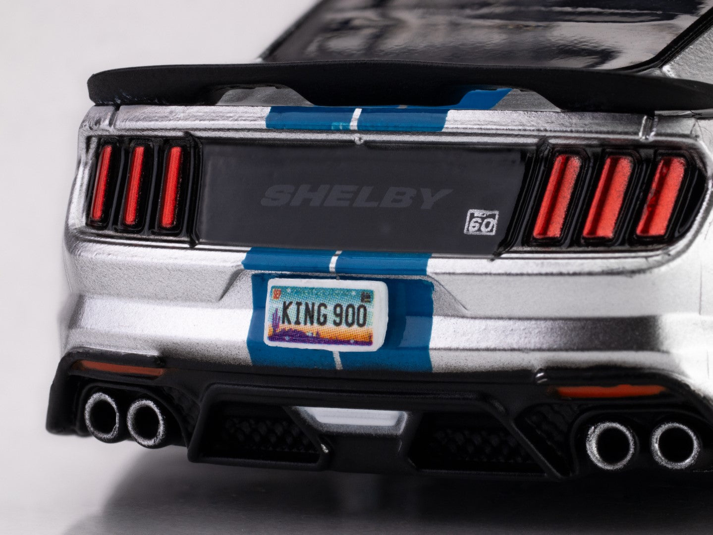 AFX Mega G+ 22099 2022 Shelby Mustang GT500KR Silver/Blue HO Scale Slot Car