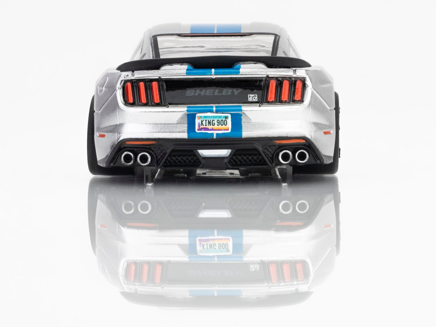 AFX Mega G+ 22099 2022 Shelby Mustang GT500KR Silver/Blue HO Scale Slot Car