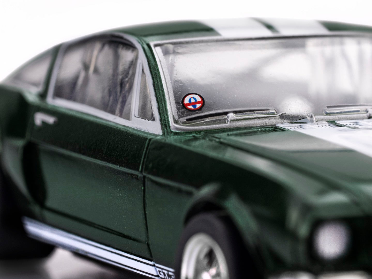 AFX Mega G+ 22150 1966 Shelby Mustang GT350 - Ivy Green with White Stripes HO Scale Slot Car