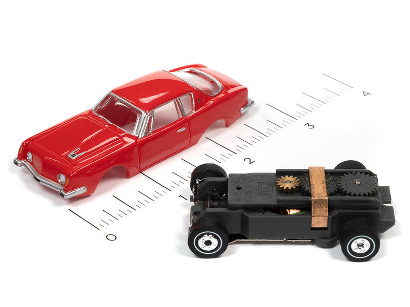 Auto World Thunderjet SC367 -1 R34 1963 Studebaker Avanti (Red) HO Scale Slot Car