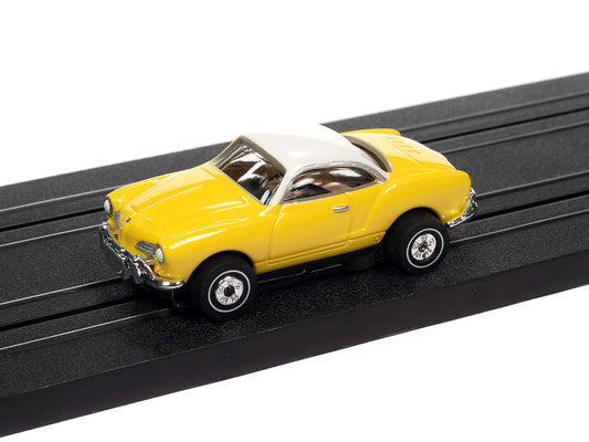 Auto World Thunderjet SC367 -2 R34 1963 KARMANN GHIA (YELLOW) HO Scale Slot Car