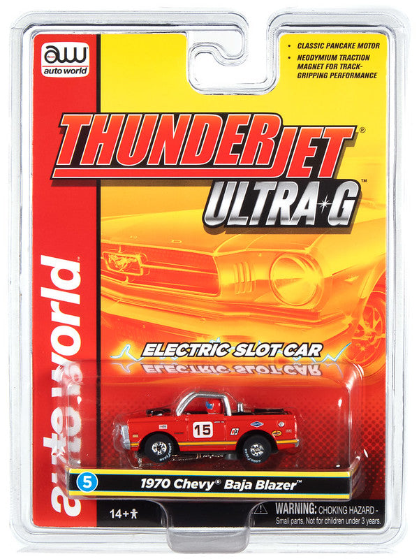 Auto World Thunderjet SC367 -5 R34 1970 Chevrolet Baja Blazer (Red) HO Scale Slot Car