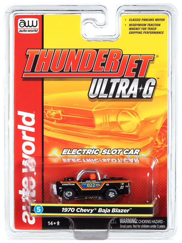 Auto World Thunderjet SC367 -5 R34 1970 Chevrolet Baja Blazer (Black) HO Scale Slot Car