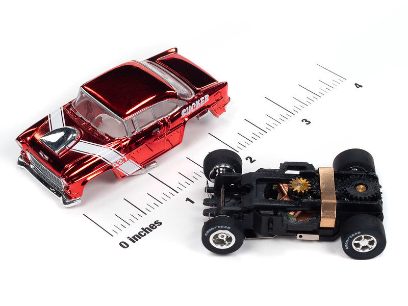 Auto World Xtraction SC412-1B 1955 Chevrolet Bel Air (Red) HO Scale Slot Car