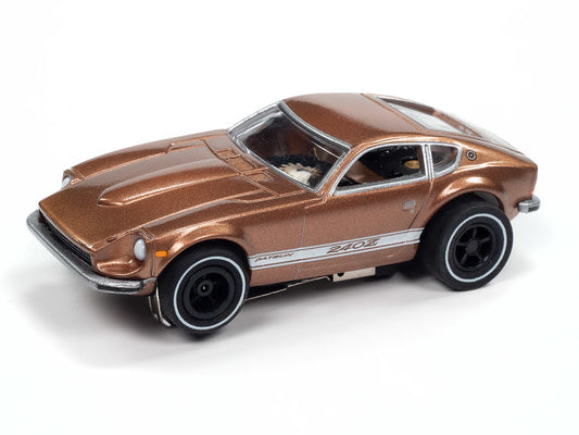 Auto World Xtraction SC412-3A 1973 Datsun 240z (Brown) HO Scale Slot Car
