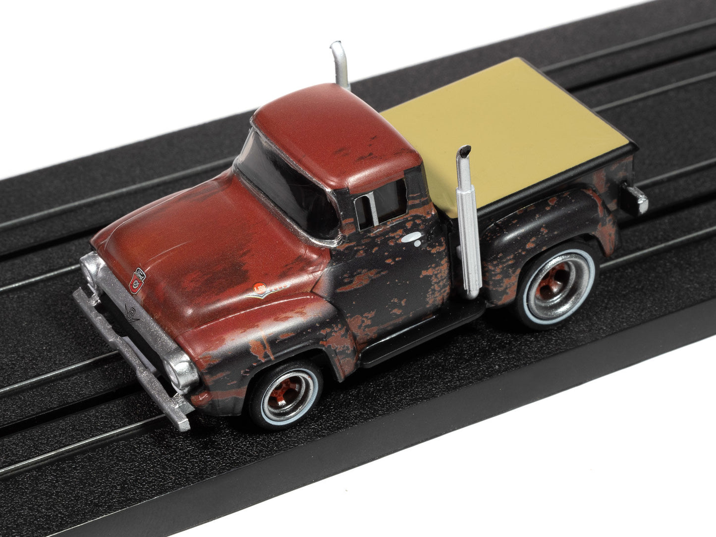 Auto World 4Gear SC413-3B 1956 Ford F100 Pickup (Rusted) HO Scale Slot Car