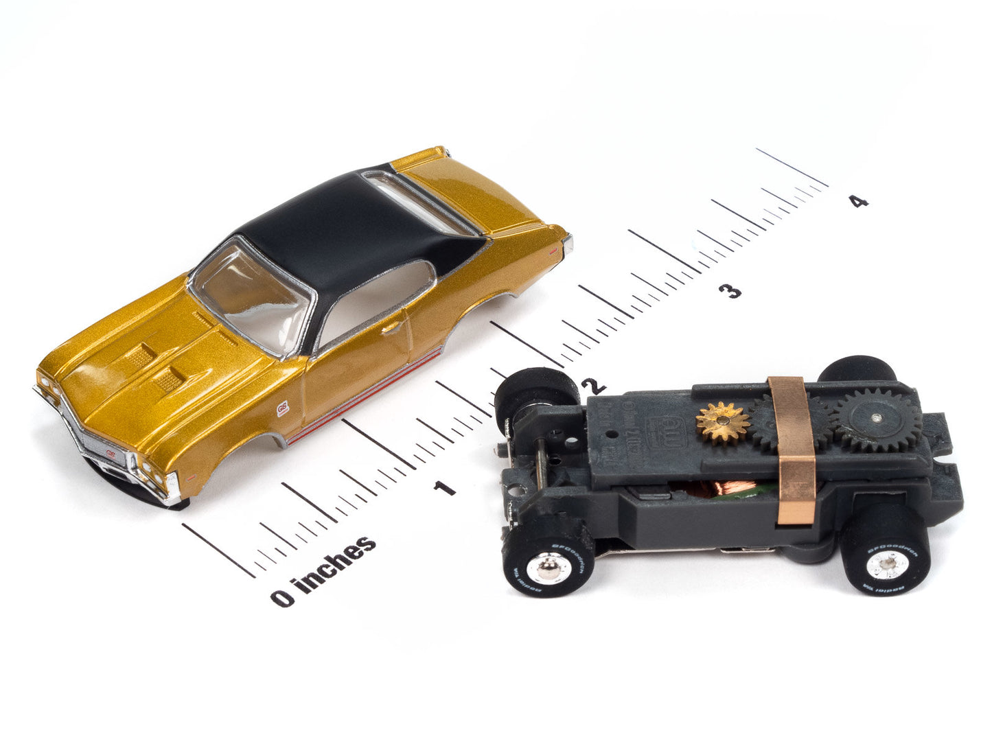 Auto World Thunderjet SC411-4B 1972 Buick GS (Gold) HO Scale Slot Car