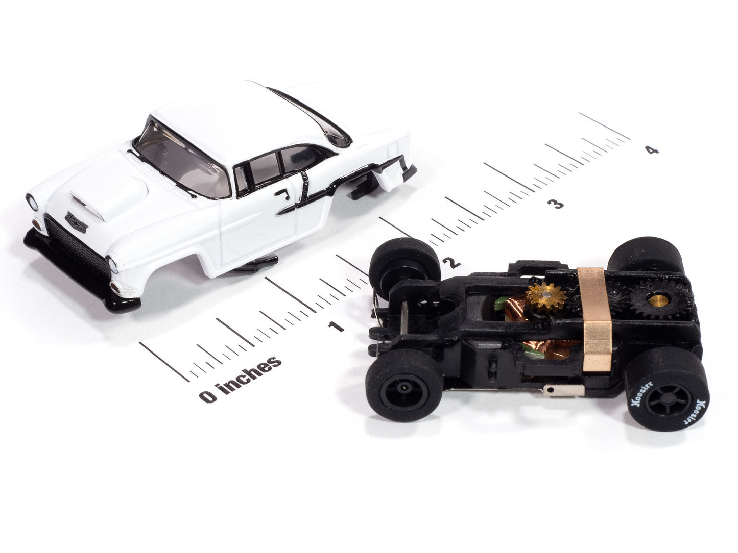 Auto World Xtraction SC417-1B 1955 Chevrolet Bel Air (White) HO Scale Slot Car