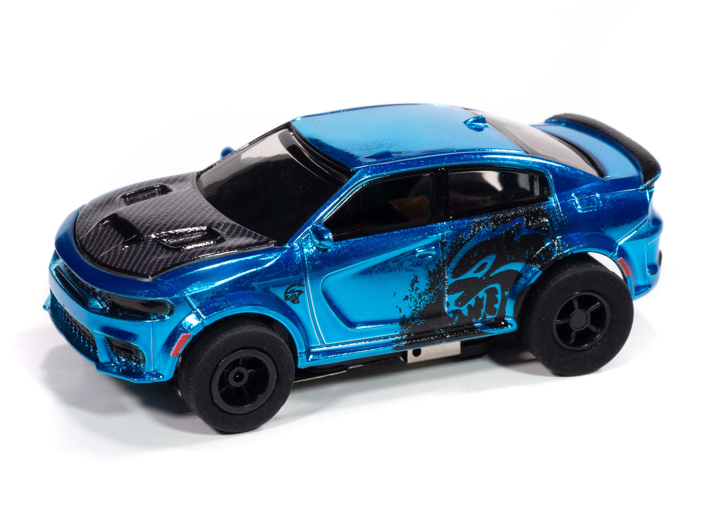 Auto World Xtraction SC417-3B 2021 Dodge Charger SRT Hellcat Redeye (Blue) HO Scale Slot Car