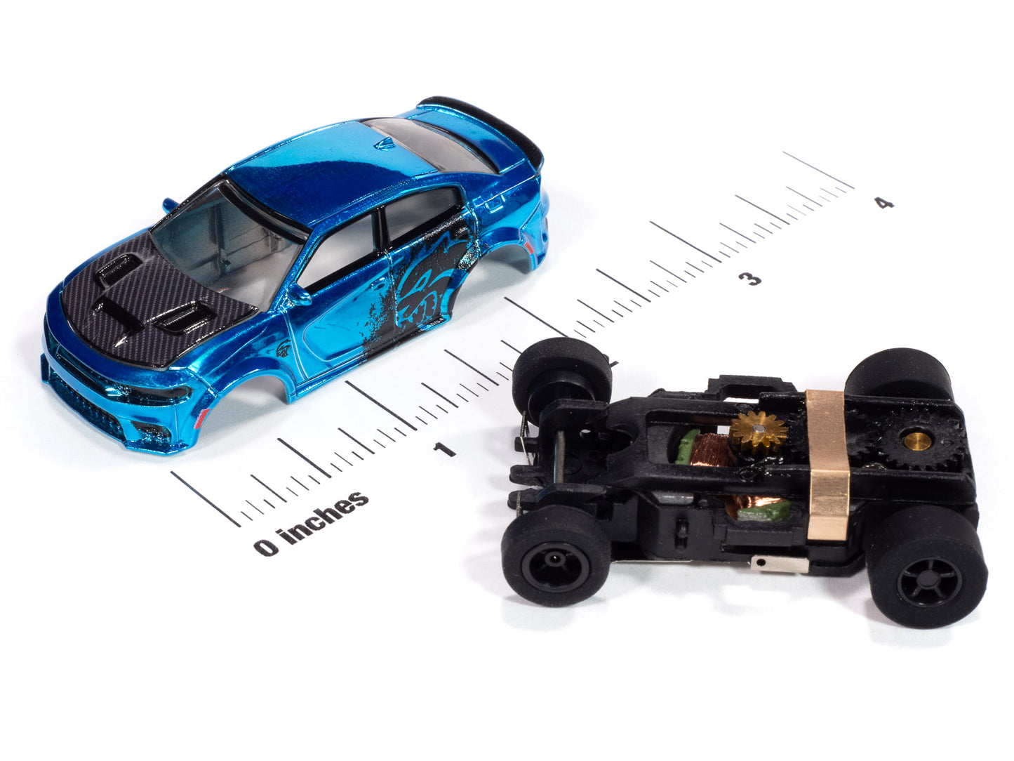 Auto World Xtraction SC417-3B 2021 Dodge Charger SRT Hellcat Redeye (Blue) HO Scale Slot Car