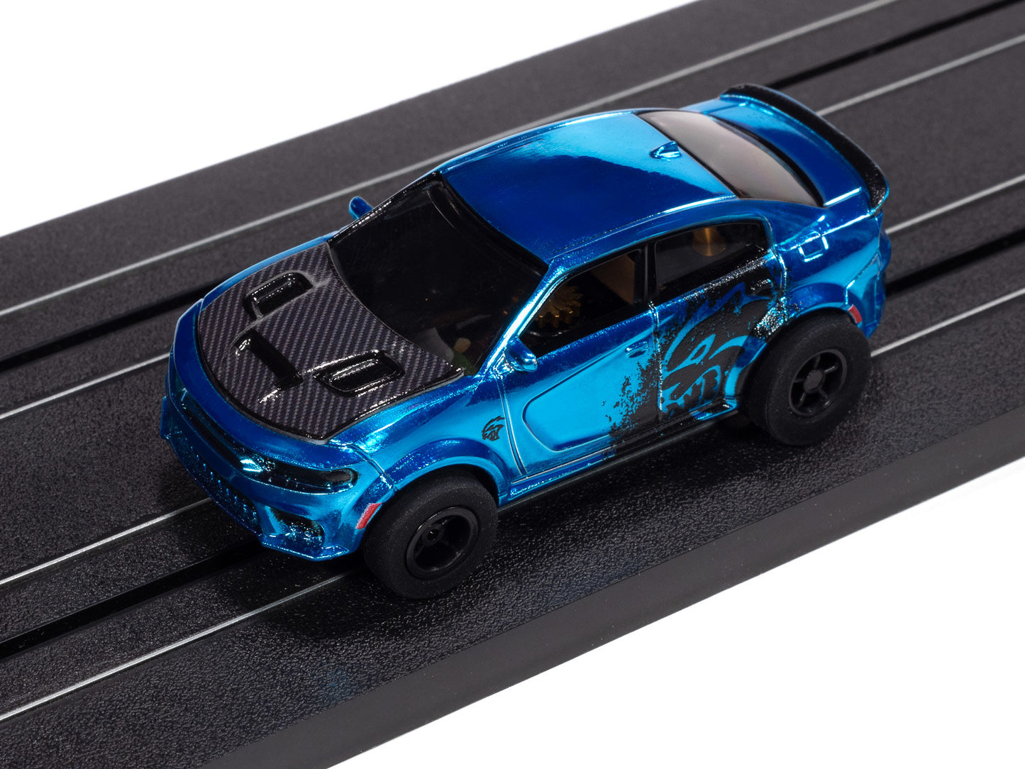 Auto World Xtraction SC417-3B 2021 Dodge Charger SRT Hellcat Redeye (Blue) HO Scale Slot Car