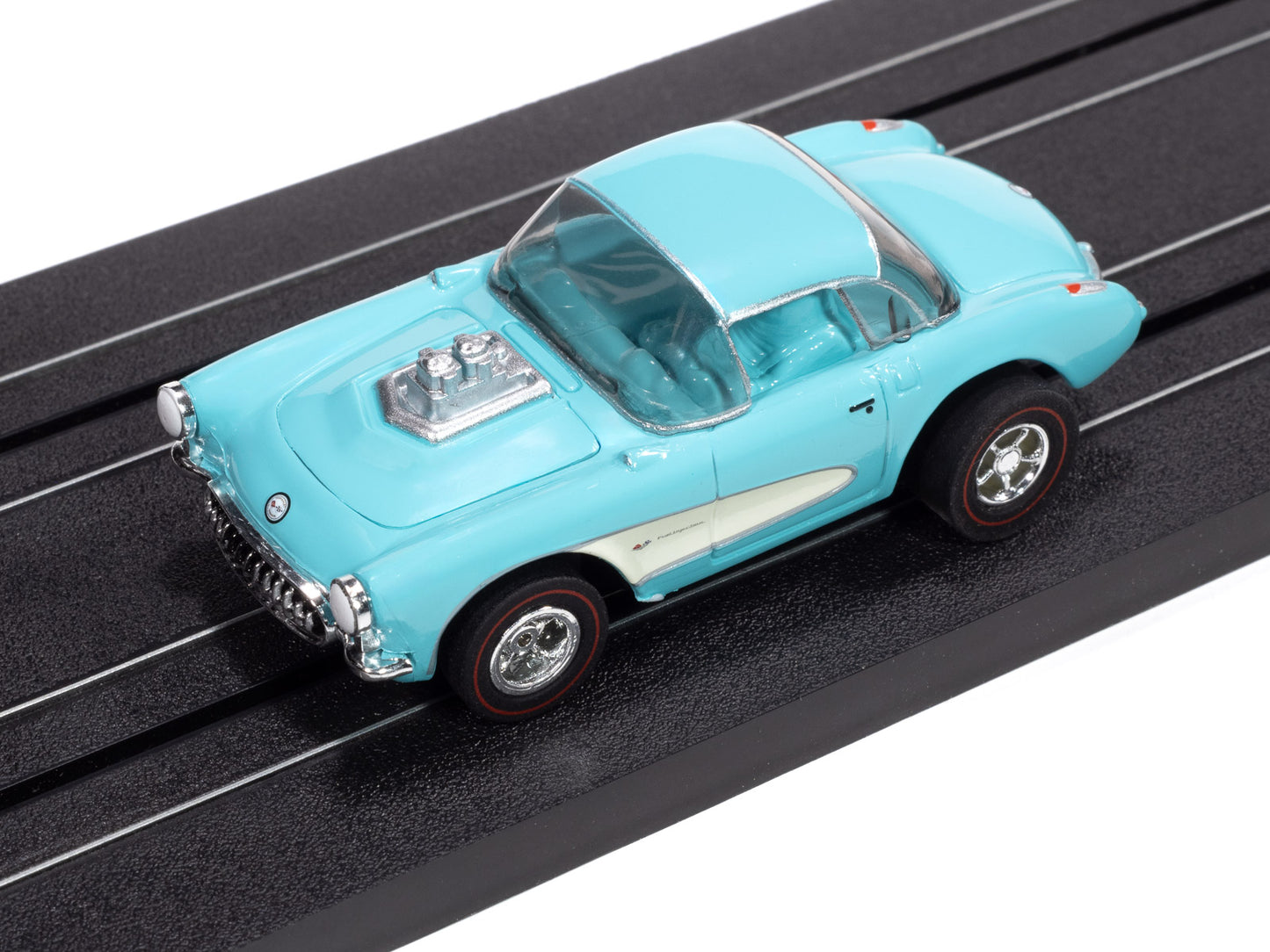Auto World Xtraction SC417-2B 1957 Chevy Corvette Convertible (Turquoise) HO Scale Slot Car