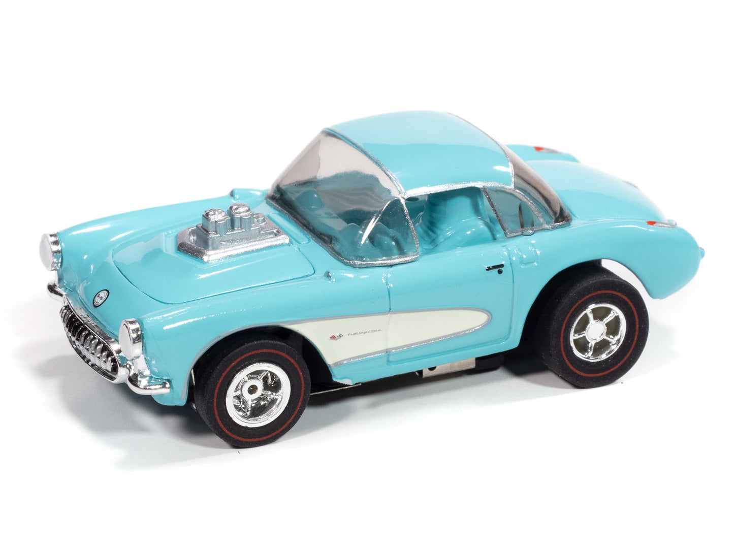 Auto World Xtraction SC417-2B 1957 Chevy Corvette Convertible (Turquoise) HO Scale Slot Car