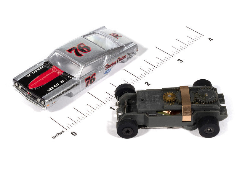 Auto World Thunderjet SC423-1A 1968 Ford Torino (Silver, Black & Red) HO Scale Slot Car