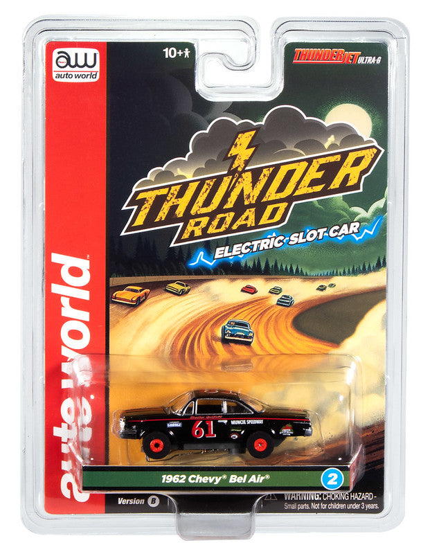 Auto World Thunderjet SC423-2B 1962 Chevrolet Bel Air (Black & Red) HO Scale Slot Car