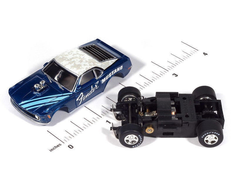Auto World Super III SC419-1A 1970 BOSS Mustang Fender (Blue) HO Scale Slot Car