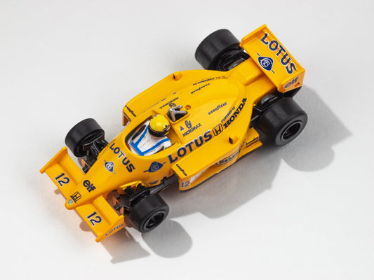 AFX Mega G+ 22114 Lotus 99T Ayrton Senna Yellow and Blue HO Scale Slot Car