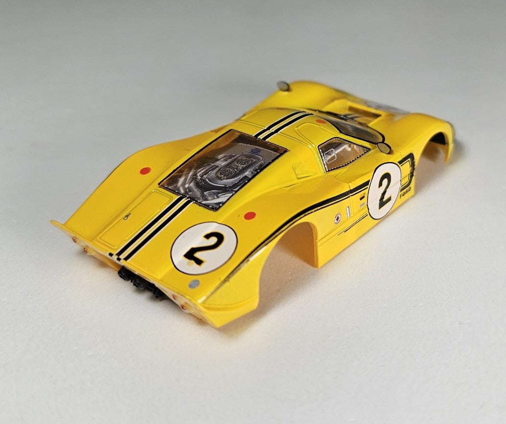 AFX Mega G+ Slot Car Body Ford GT40 Mk IV Yellow #2 HO Scale