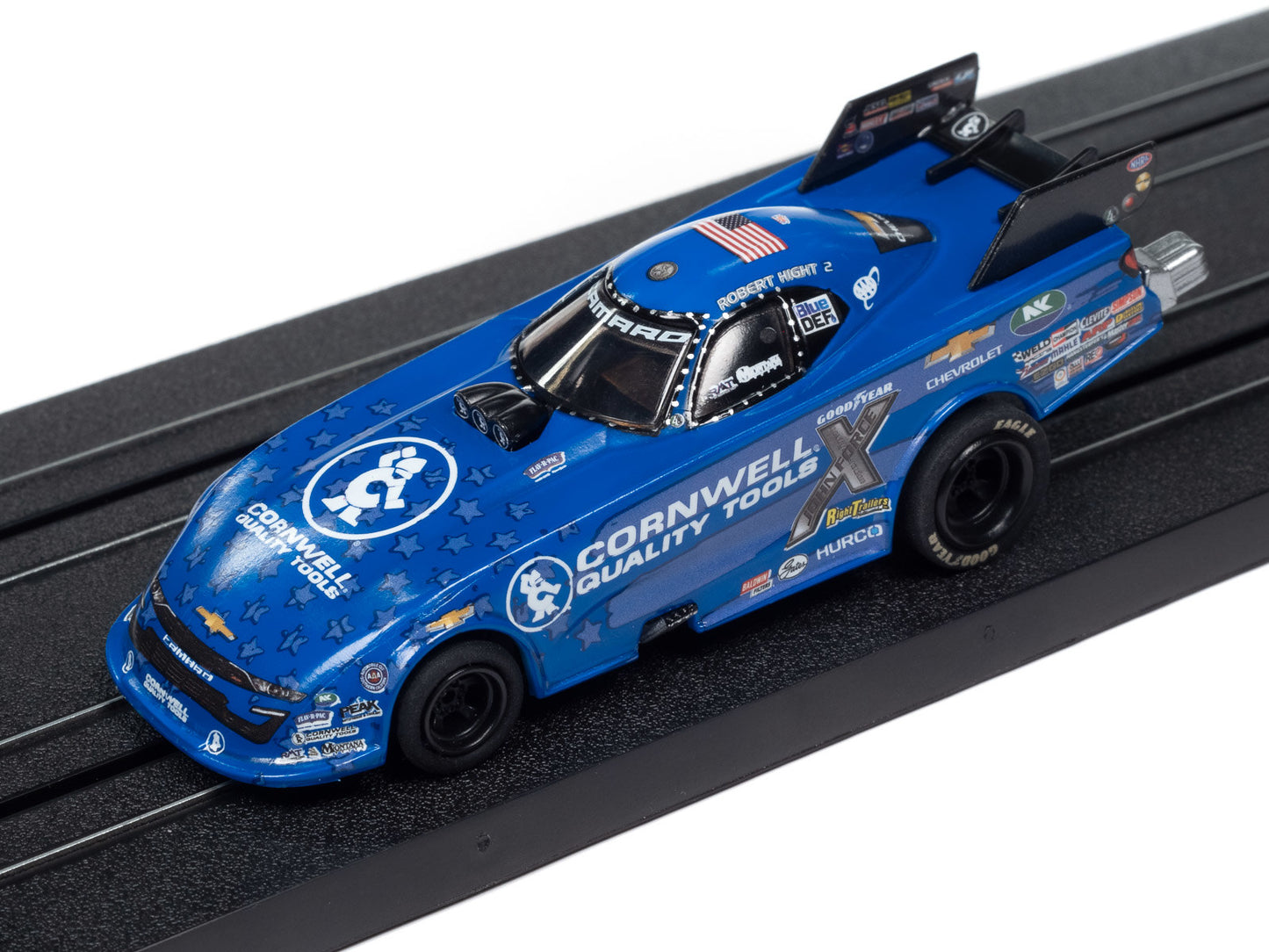 Auto World 4Gear SC405-3 Robert Hight Cornwell Tools 2023 Chevy Camaro NHRA Funny Car HO Scale Slot Car