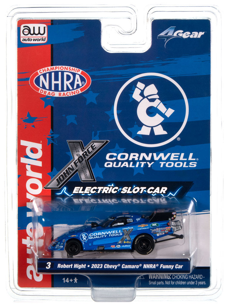 Auto World 4Gear SC405-3 Robert Hight Cornwell Tools 2023 Chevy Camaro NHRA Funny Car HO Scale Slot Car