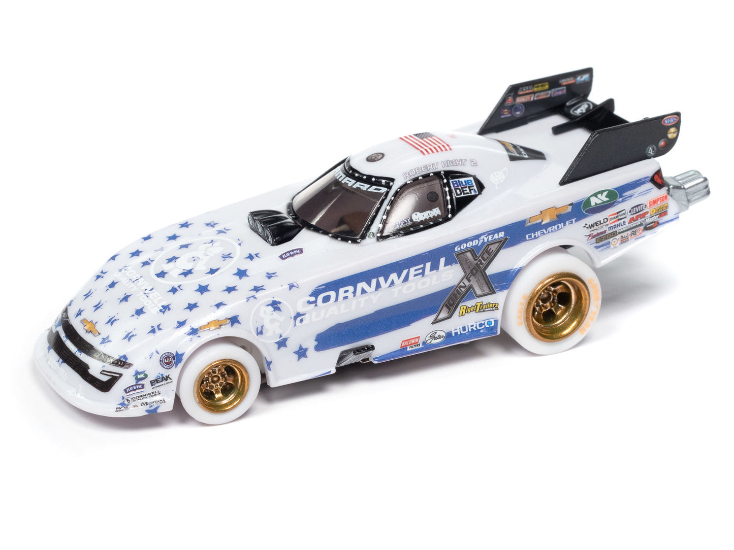 Auto World 4Gear SC405-3 Robert Hight Cornwell Tools 2023 Chevy Camaro Funny Car (iWheels) NHRA Funny Car HO Scale Slot Car